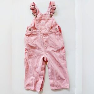 Vintage 90s Pink‎ Pinstripe Railroad Overalls 18m Osh Kosh Halloween Costume